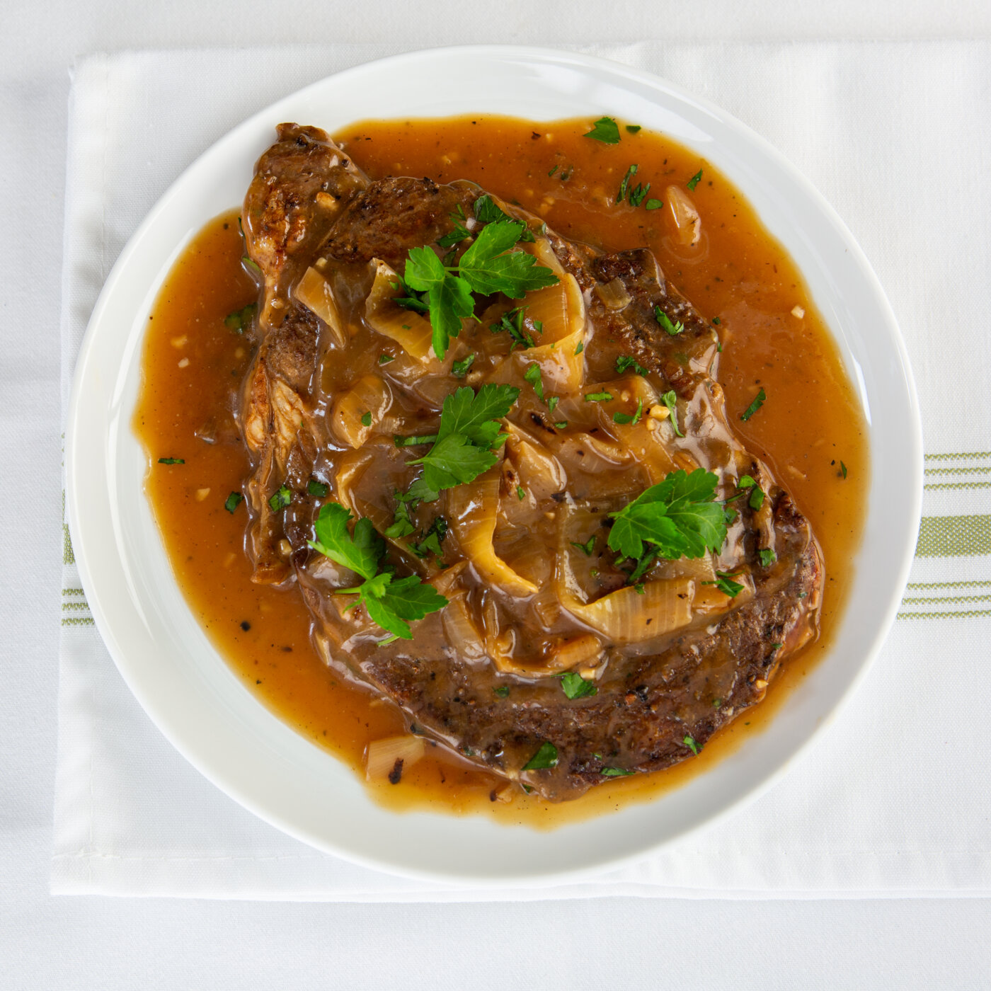 Homemade Onion Gravy Smothered Steaks